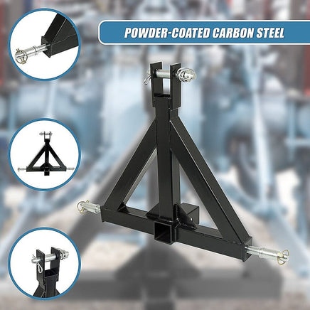 Heavy Duty Steel 3 Point 2" Trailer Hitch Receiver Tow Drawbar For Cat 1 Tractor Outdoor Recreation Kings Warehouse 