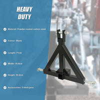 Heavy Duty Steel 3 Point 2" Trailer Hitch Receiver Tow Drawbar For Cat 1 Tractor Outdoor Recreation Kings Warehouse 