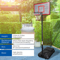 Height-Adjustable Basketball Hoop Backboard Portable Stand Kings Warehouse 