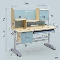 Height Adjustable Children Kids Ergonomic Study Desk Chair Set 120cm Blue AU Furniture Kings Warehouse 