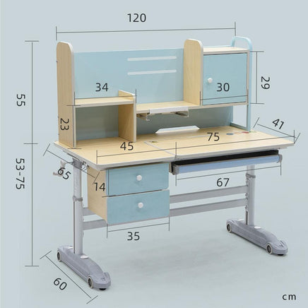 Height Adjustable Children Kids Ergonomic Study Desk Chair Set 120cm Blue AU Furniture Kings Warehouse 