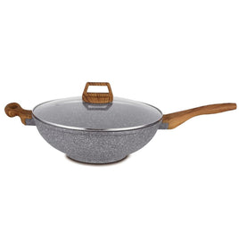 Hello Kitchen Non-stick Marble Wok 28cm/32cm - 32cm Home & Garden Kings Warehouse 