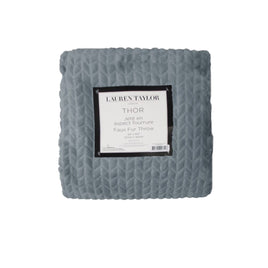 Herringbone Faux Fur Throw Rug Steel Home & Garden Kings Warehouse 
