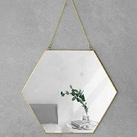 Hexagon Hanging Wall Mirror Decor (Gold Color) Kings Warehouse 