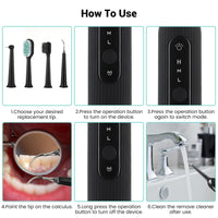 High Frequency Electric Ultrasonic Dental Tartar Plaque Calculus Tooth Remover Set Kits Cleaner with LED Screen Black Health & Beauty Kings Warehouse 