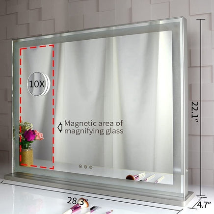 Hollywood LED Makeup Mirror with Smart Touch Control and 3 Colors Dimmable Light (72 x 56 cm) Kings Warehouse 