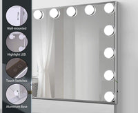 Hollywood Makeup Mirror with Lights (Silver, 60 x 53cm) Kings Warehouse 
