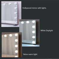 Hollywood Makeup Mirror with Lights (Silver, 60 x 53cm) Kings Warehouse 