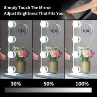 Hollywood Makeup Vanity Mirror with LED Lights and Detachable 10X Magnification Mirror (White, 62 x 51 cm) Kings Warehouse 