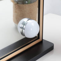 Hollywood Makeup Vanity Mirror with LED Lights and with Smart Button (Black, 77 x 55 cm) Kings Warehouse 