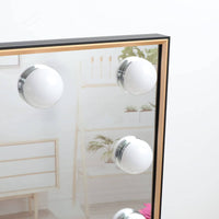 Hollywood Makeup Vanity Mirror with LED Lights and with Smart Button (Black, 77 x 55 cm) Kings Warehouse 