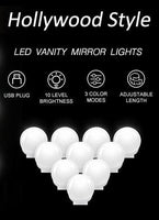 Hollywood Vanity Style LED Makeup Lights Mirror with 3 Color Modes Lights with 10 Dimmable Bulbs (Mirror Not Include) Kings Warehouse 
