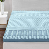 Home Bedding Cool Gel 7-zone Memory Foam Mattress Topper w/Bamboo Cover 5cm - Single Easter Eggciting Deals Kings Warehouse 