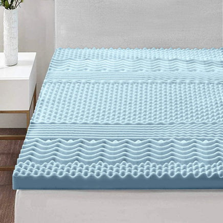 Home Bedding Cool Gel 7-zone Memory Foam Mattress Topper w/Bamboo Cover 5cm - Single Easter Eggciting Deals Kings Warehouse 