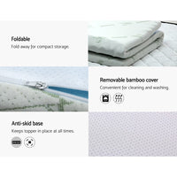 Home Bedding Cool Gel 7-zone Memory Foam Mattress Topper w/Bamboo Cover 5cm - Single Easter Eggciting Deals Kings Warehouse 