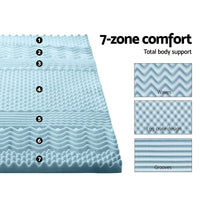 Home Bedding Cool Gel 7-zone Memory Foam Mattress Topper w/Bamboo Cover 5cm - Single Easter Eggciting Deals Kings Warehouse 