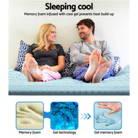 Home Bedding Cool Gel 7-zone Memory Foam Mattress Topper w/Bamboo Cover 8cm - Single Furniture Frenzy Kings Warehouse 