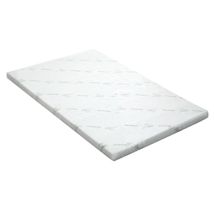 Home Bedding Cool Gel Memory Foam Mattress Topper w/Bamboo Cover 5cm - Single Mid-Season Super Sale Kings Warehouse 