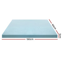 Home Bedding Cool Gel Memory Foam Mattress Topper w/Bamboo Cover 5cm - Single Mid-Season Super Sale Kings Warehouse 