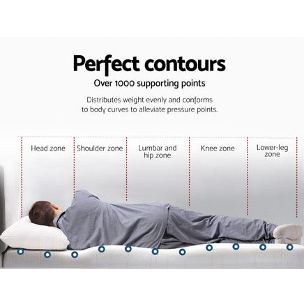 Home Bedding Cool Gel Memory Foam Mattress Topper w/Bamboo Cover 5cm - Single Mid-Season Super Sale Kings Warehouse 