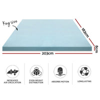 Home Bedding Cool Gel Memory Foam Mattress Topper w/Bamboo Cover 8cm - King End of Year Clearance Sale Kings Warehouse 