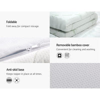 Home Bedding Cool Gel Memory Foam Mattress Topper w/Bamboo Cover 8cm - Queen End of Year Clearance Sale Kings Warehouse 