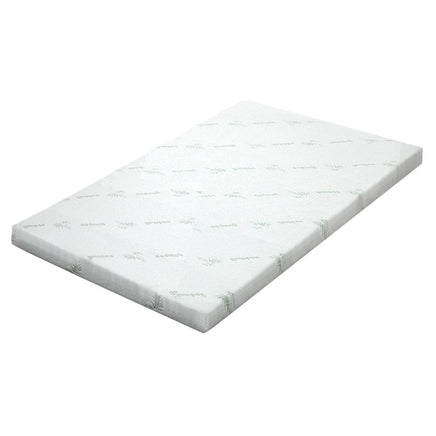 Home Bedding Cool Gel Memory Foam Mattress Topper w/Bamboo Cover 8cm - Single Bedroom Makeover Kings Warehouse 