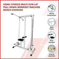 Home Fitness Multi Gym Lat Pull Down Workout Machine Bench Exercise Kings Warehouse 