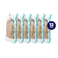 Home Master 12PCE Hanging Vacuum Storage Bag Re-Usable Space Saver 70 x 145cm Kings Warehouse 