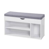 Home Master 2-In-1 Storage/Shoe Cabinet With Padded Cushion Bench 80cm