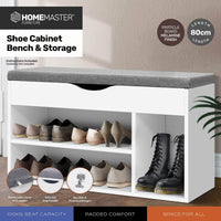 Home Master 2-In-1 Storage/Shoe Cabinet With Padded Cushion Bench 80cm living room Kings Warehouse 