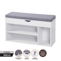 Home Master 2-In-1 Storage/Shoe Cabinet With Padded Cushion Bench 80cm living room Kings Warehouse 