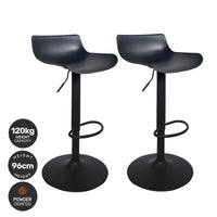 Home Master 2PCE Bar Stool Black Powder Coated Swivel Seat Stylish Modern bar stools Kings Warehouse 
