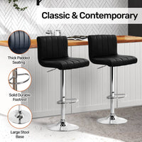 Home Master 2PCE Bar Stool Black Swivel Seat Adjusting Height Stylish Modern bar stools Kings Warehouse 