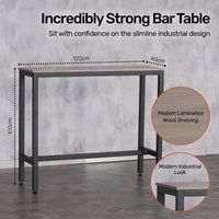 Home Master High Bar Table Nordic Industrial Design Stylish Modern 120cm living room Kings Warehouse 