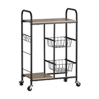 Home Master Kitchen Trolley 2 Tier Stylish Modern Industrial Design 85cm Kings Warehouse 
