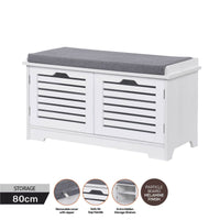 Home Master Storage/Shoe Cabinet With Removable Padded Cushion Seating 80cm Kings Warehouse 