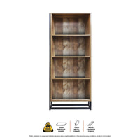 Home Master Vogue Wood Tone Bookcase Stylish Rustic Flawless Design 166cm living room Kings Warehouse 