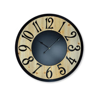 Home Master Wall Clock Wood, Metal Look Stylish Design Large Numbers 60cm Kings Warehouse 