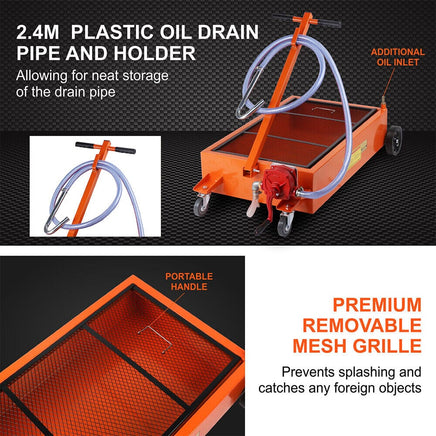HORUSDY 76L Low Profile Waste Oil Drainer Mobile Workshop Pump Vehicle 4WD Truck Auto Accessories Kings Warehouse 
