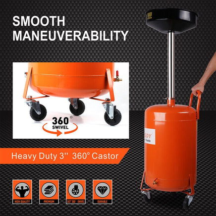 HORUSDY 80L Mobile Waste Oil Drainer Telescopic Workshop Fluid Collection Tank Tools Kings Warehouse 