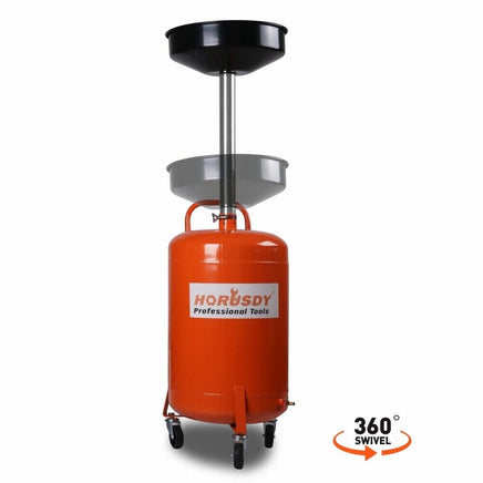 HORUSDY 80L Mobile Waste Oil Drainer Telescopic Workshop Fluid Collection Tank Tools Kings Warehouse 
