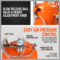 HORUSDY 80L Waste Oil Drainer Pneumatic Fluid Collection Workshop with Extractor Tools Kings Warehouse 