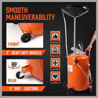 HORUSDY 80L Waste Oil Drainer Pneumatic Fluid Collection Workshop with Extractor Tools Kings Warehouse 