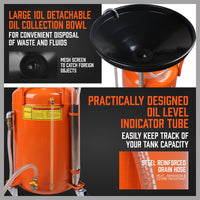 HORUSDY 80L Waste Oil Drainer Pneumatic Fluid Collection Workshop with Extractor Tools Kings Warehouse 