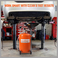 HORUSDY 80L Waste Oil Drainer Pneumatic Fluid Collection Workshop with Extractor Tools Kings Warehouse 