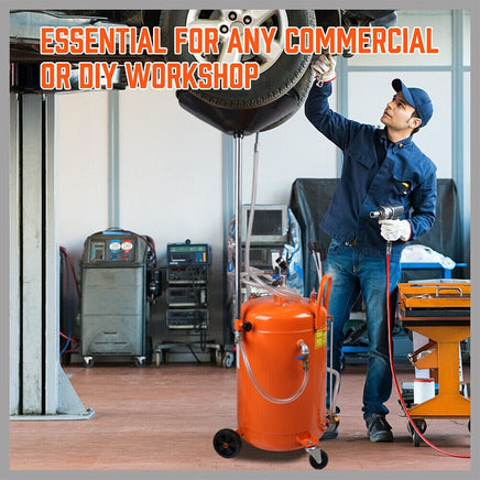 HORUSDY 80L Waste Oil Drainer Pneumatic Fluid Collection Workshop with Extractor Tools Kings Warehouse 