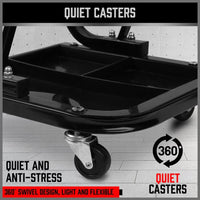 HORUSDY Rolling Creeper Seat Workshop Mechanic Stool Garage Repair Storage Tray Furniture Kings Warehouse 