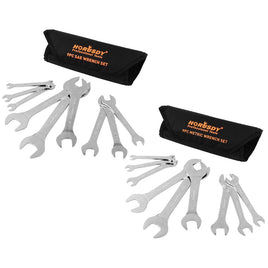 HORUSDY Super Thin 18Pc Wrench Set Open End Spanner 3mm CRV Metric & SAE w Pouch Auto Accessories Kings Warehouse 