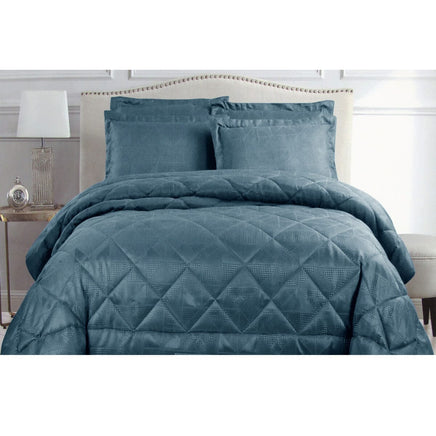 Hotel Living Eli Jacquard Comforter Set King Blue Home & Garden Kings Warehouse 